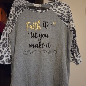 Gildan Gray and Gold Kids Long Sleeve Tee